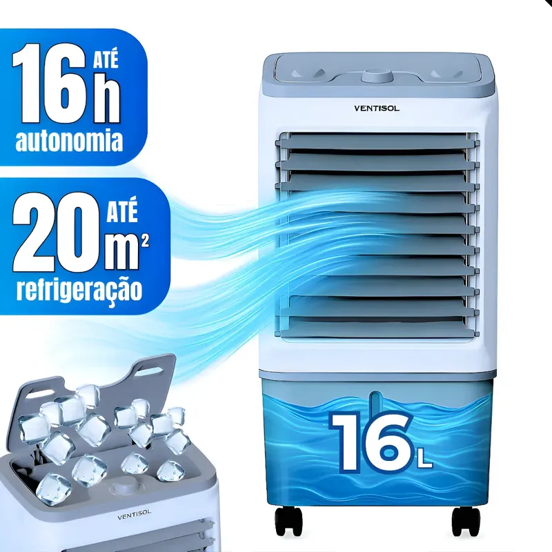 Ventilador Climatizador Umidificador 16 L Ventisol 5 Em 1